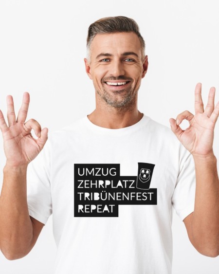 T-Shirt “Landshuter Hochzeit Repeat” - Schwarz/Weiß | GipsyKing Design