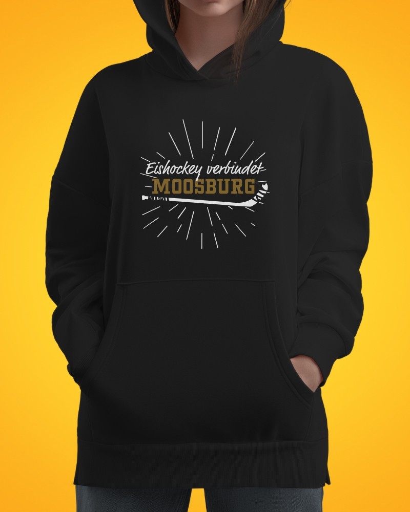 “Eishockey verbindet MOOSBURG” Unisex Hoodie - Schwarz | EV Moosburg