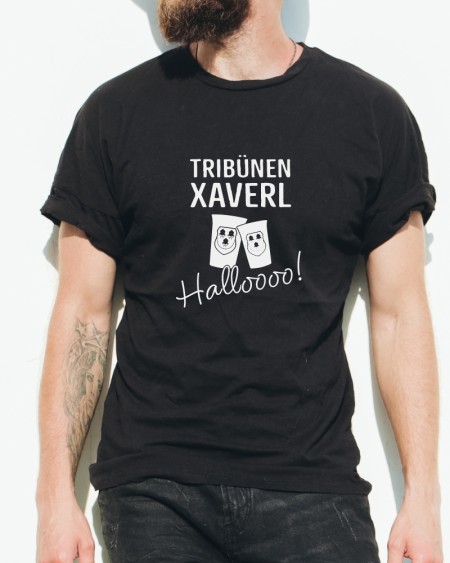 “Tribünen Xaverl Hallooo!“ TShirt - Schwarz/Weiß | Landshuter Hochzeit