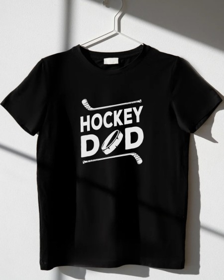 “Hockey Dad” T-Shirt - Schwarz/Weiß | Perfektes Vatertagsgeschenk