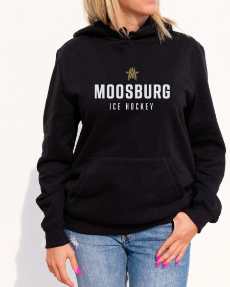 Moosburg ICE HOCKEY Hoodie Unisex – Schwarz mit goldenem M-Star