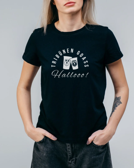 “Tribünen Goass” Damen-Shirt - Schwarz | Landshuter Hochzeit Shirt